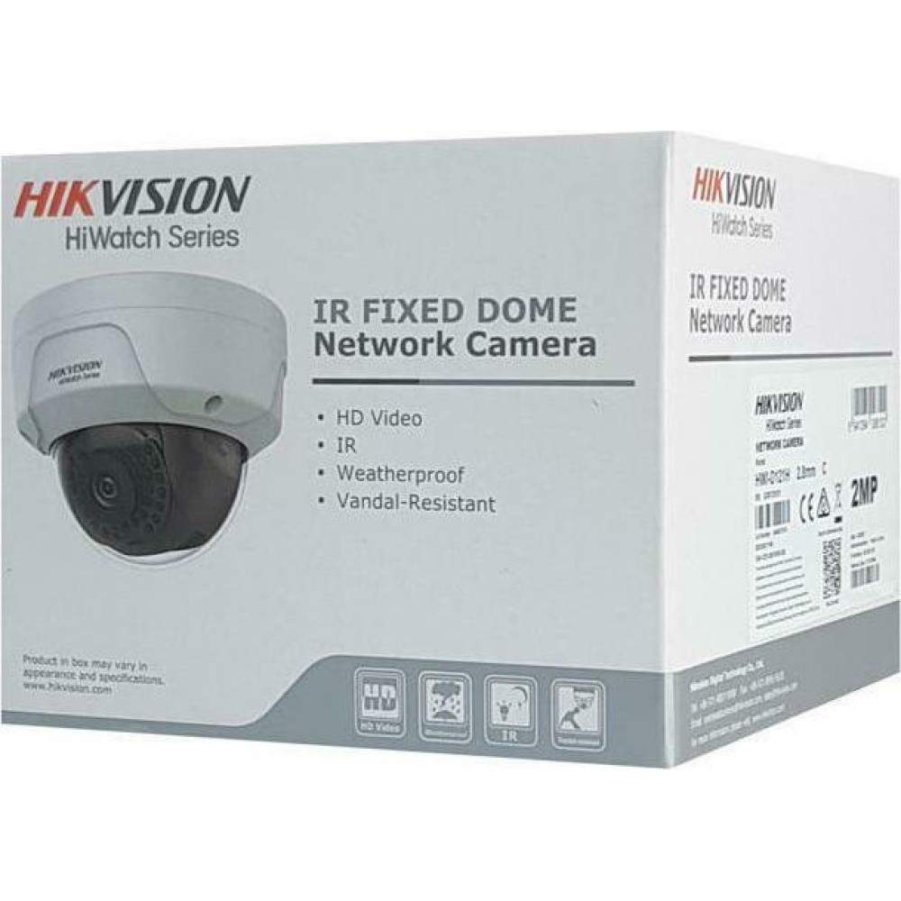 HIKVISION HIWATCH IP κάμερα HWI-D121H, POE, 2.8mm, 2MP, IP67 & IK10