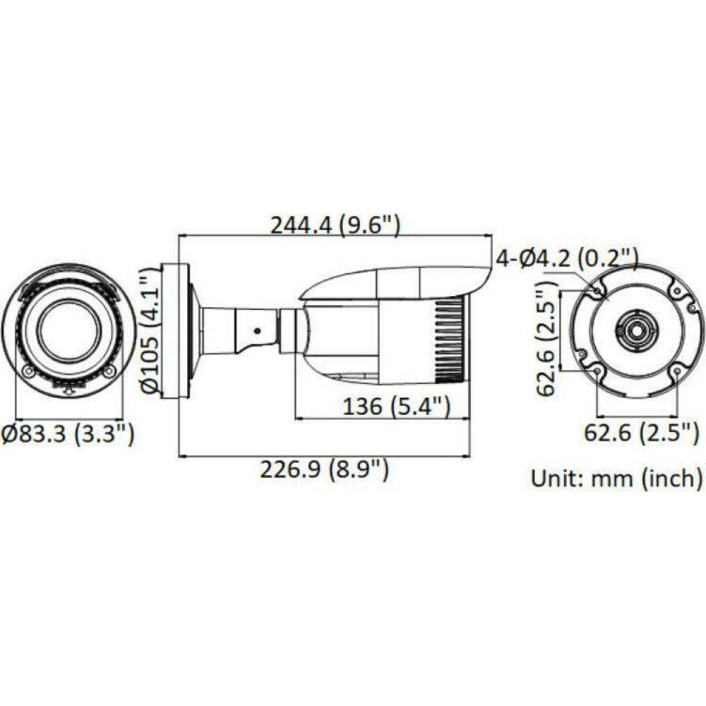 HIKVISION HIWATCH IP κάμερα HWI-B640H-Z, POE, 2.8-12mm, 4MP, IP67
